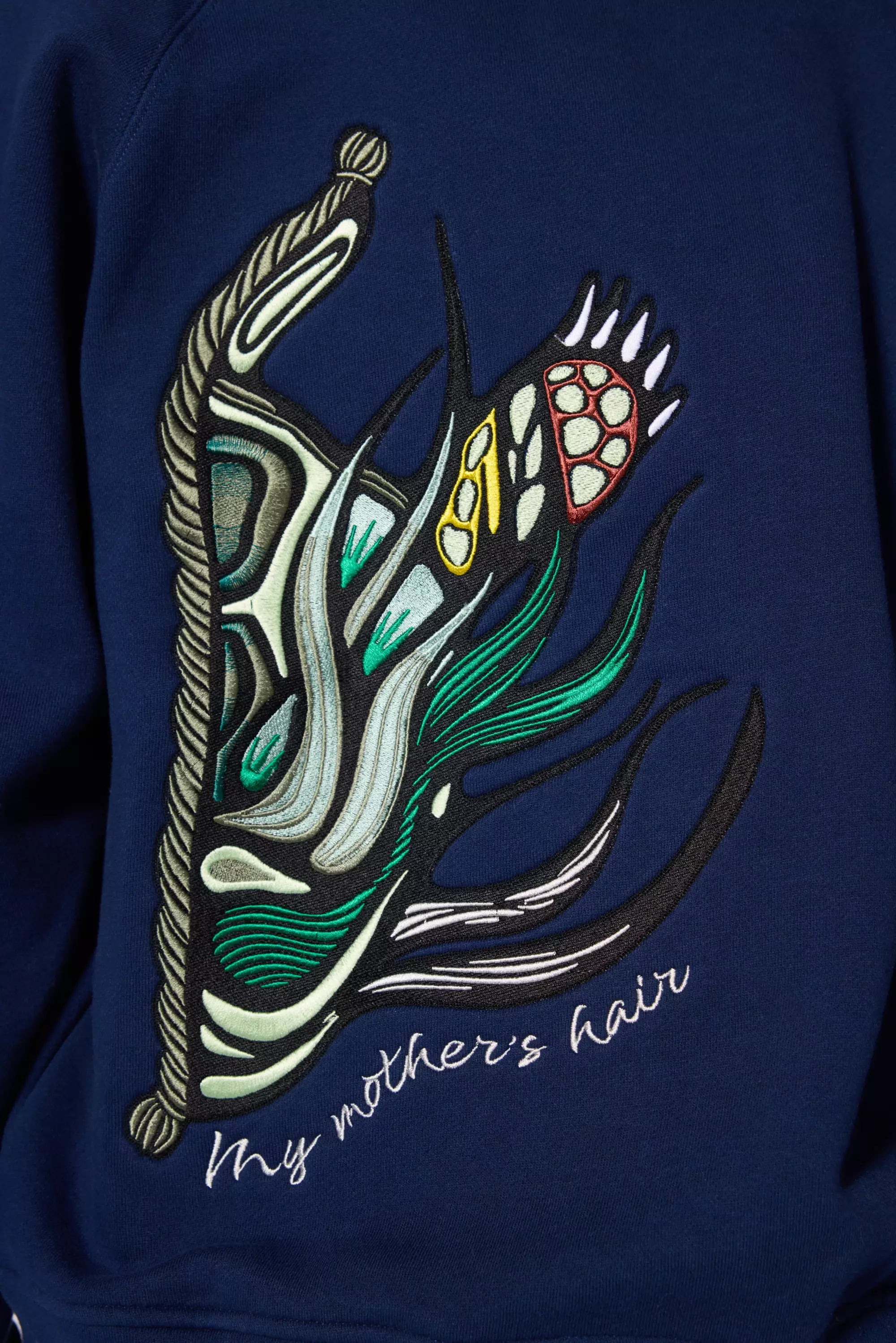 Luxefleece Embroidered Bomber Jacket - Navy
