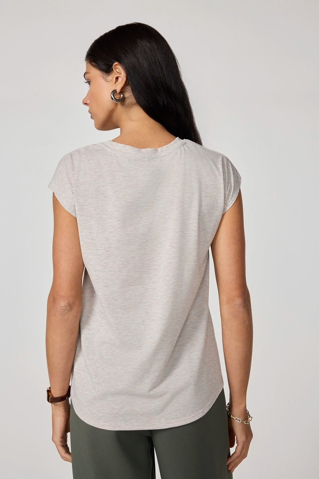 Performance Knit Sleeveless Tee - Htr Oatmeal