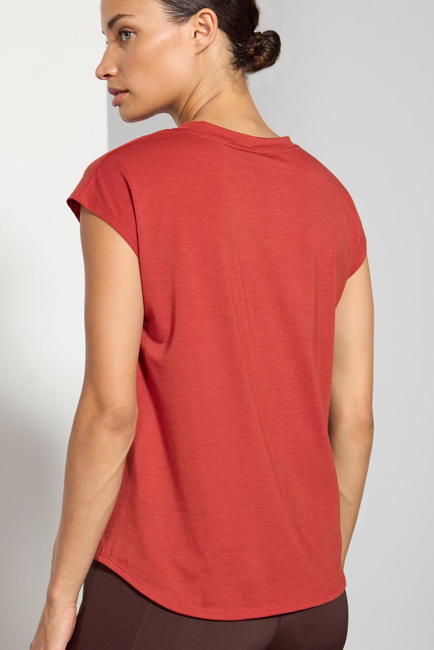 Performance Knit Sleeveless Tee - Brick Dust