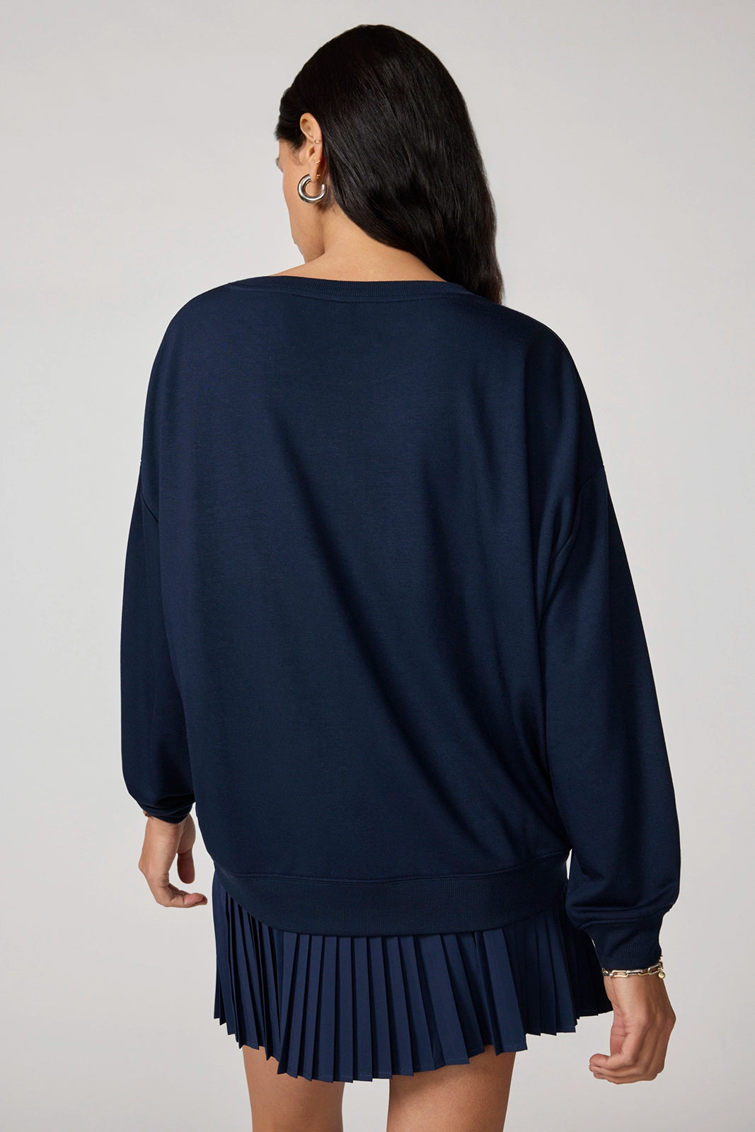 Cozy Fleece Relaxed Crew - Navy Blazer
