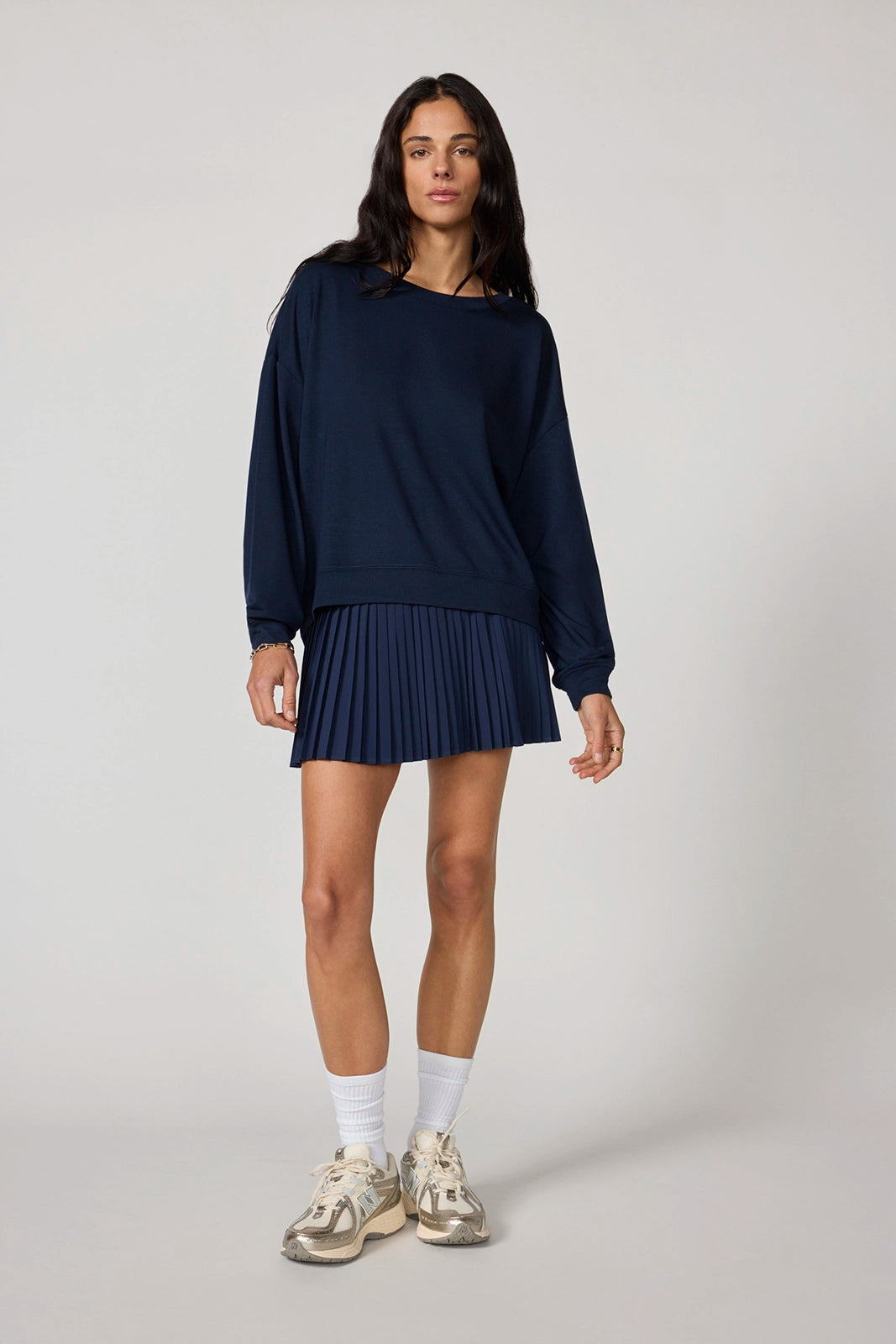 Cozy Fleece Relaxed Crew - Navy Blazer