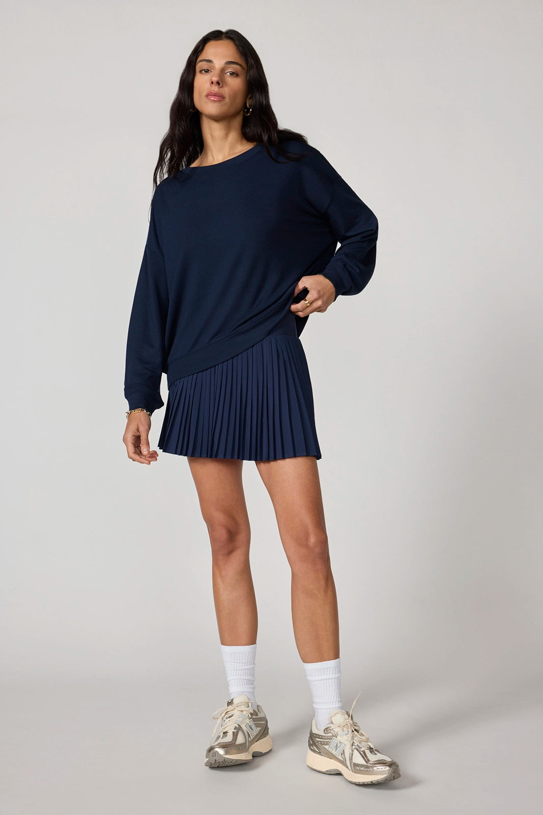 Cozy Fleece Relaxed Crew - Navy Blazer