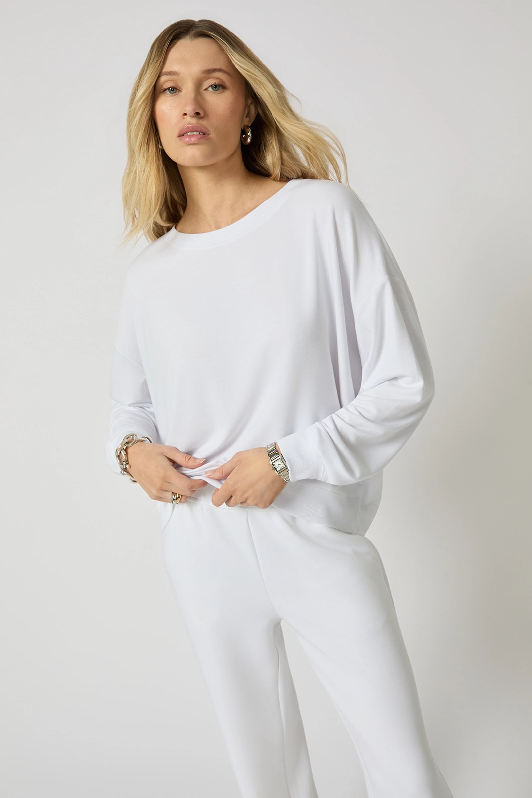 Cozy Fleece Relaxed Crew - Brilliant White