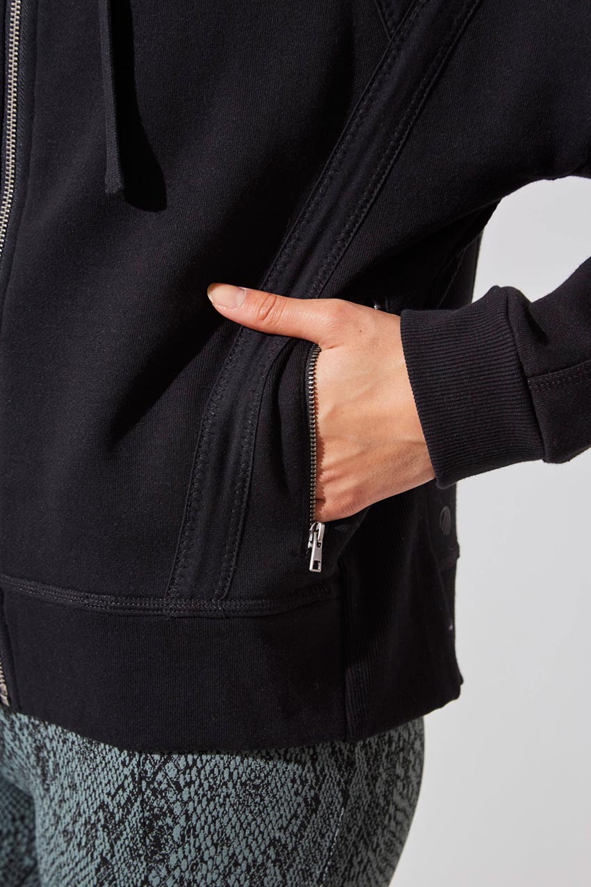 Ease Organic Cotton Zip-Up Hoodie - Dark Jade