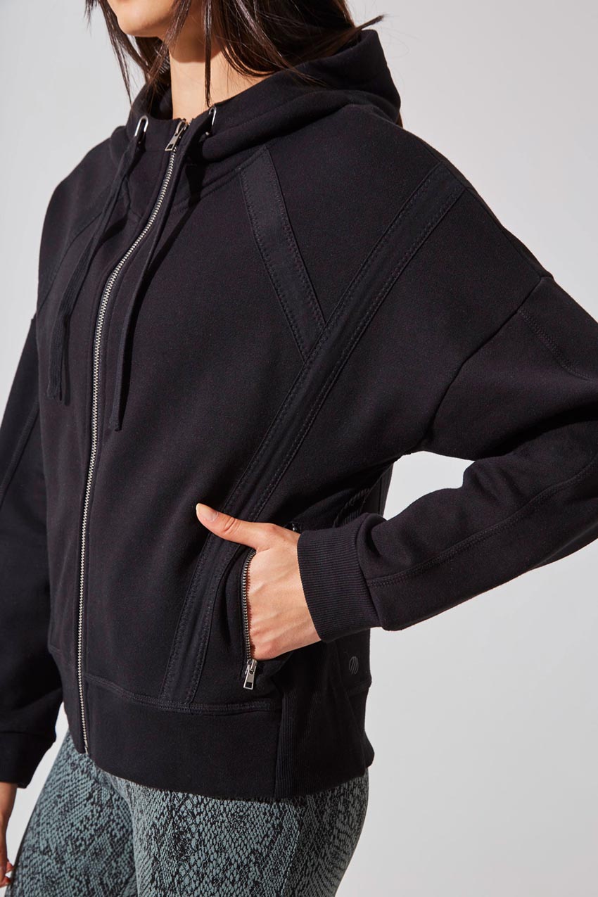 Ease Organic Cotton Zip-Up Hoodie - Dark Jade