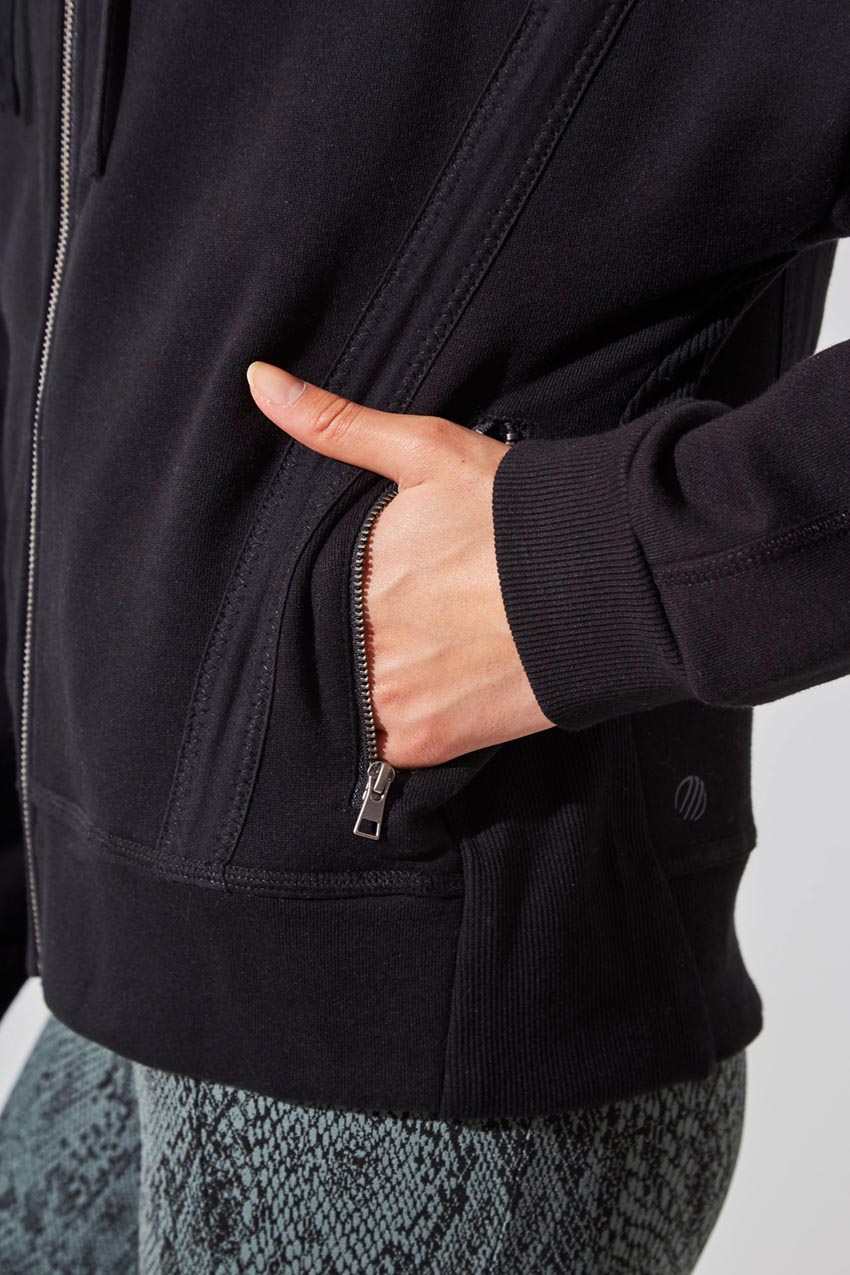 Ease Organic Cotton Zip-Up Hoodie - Dark Jade