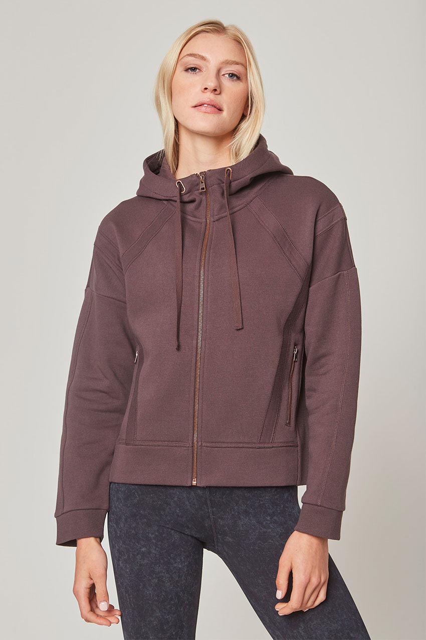 Ease Organic Cotton Zip-Up Hoodie - Dark Jade