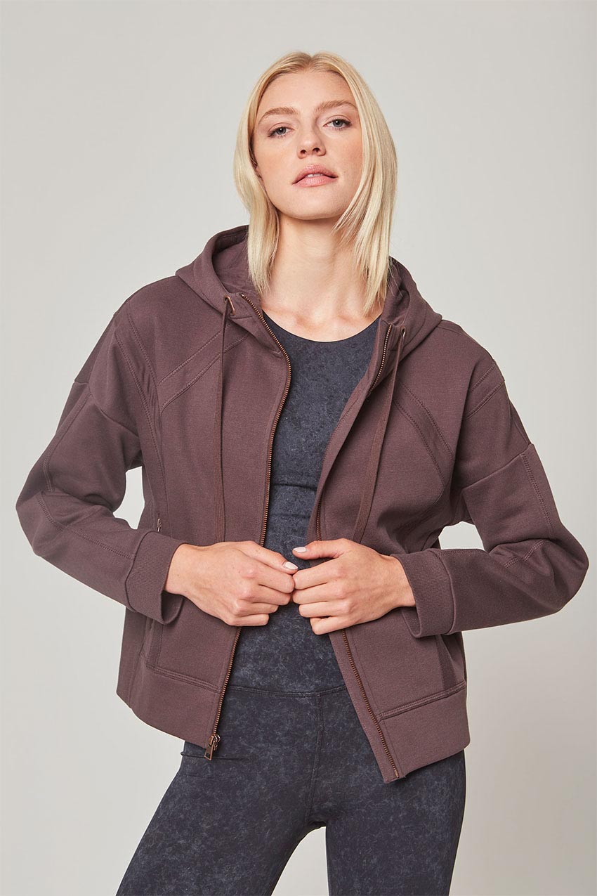 Ease Organic Cotton Zip-Up Hoodie - Dark Jade