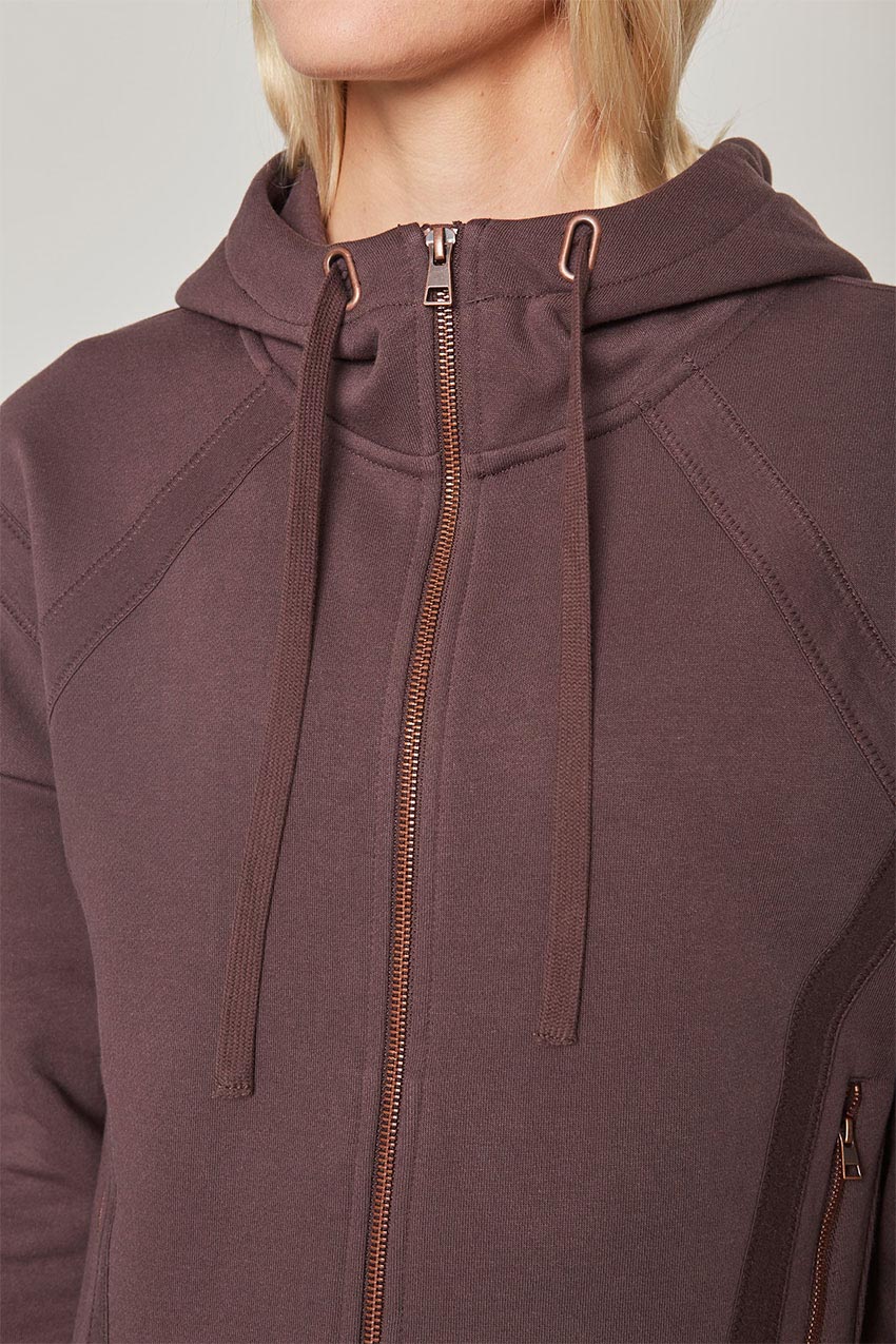 Ease Organic Cotton Zip-Up Hoodie - Dark Jade