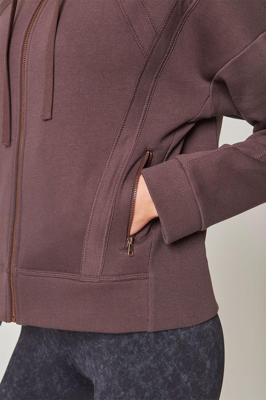 Ease Organic Cotton Zip-Up Hoodie - Dark Jade