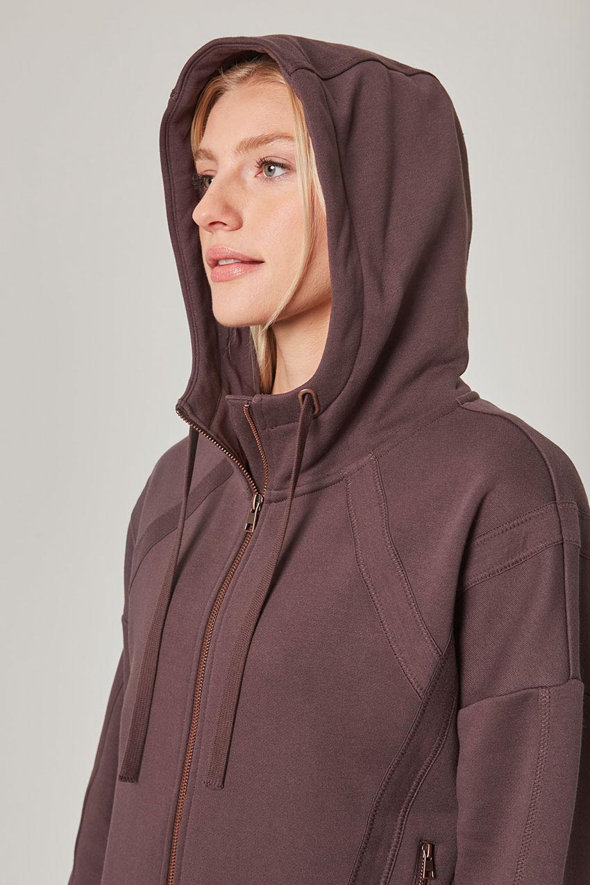 Ease Organic Cotton Zip-Up Hoodie - Dark Jade