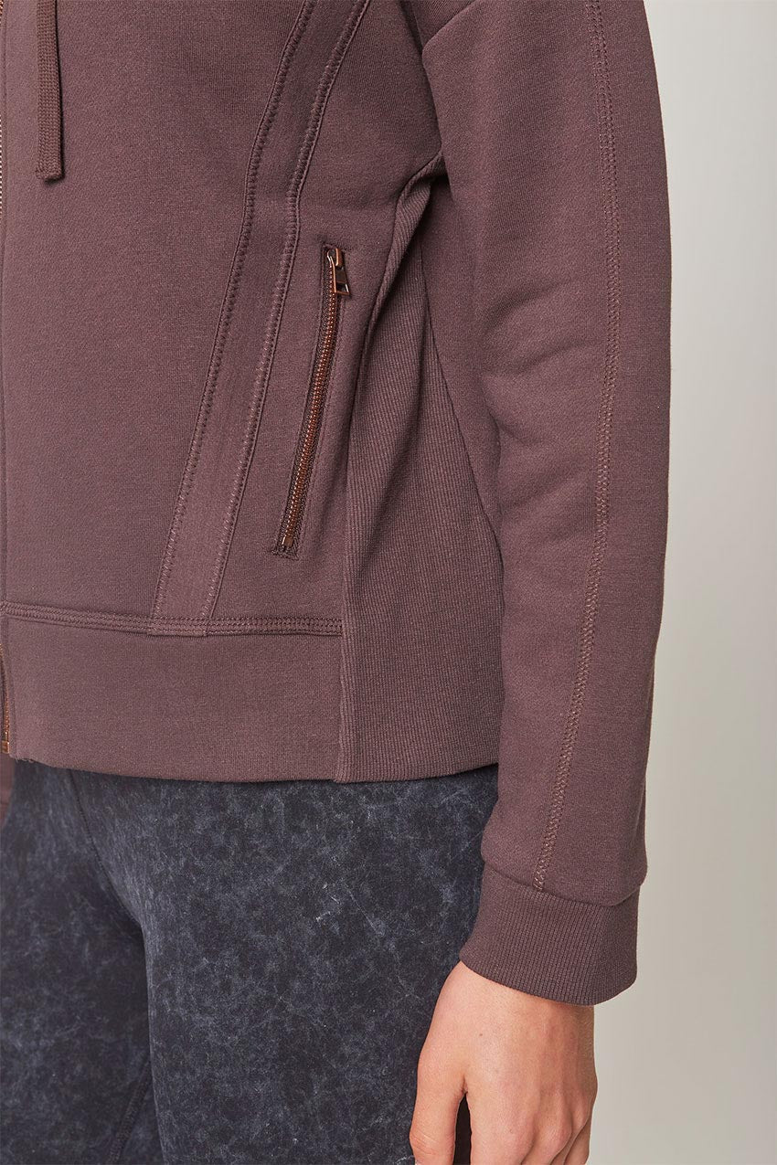 Ease Organic Cotton Zip-Up Hoodie - Dark Jade