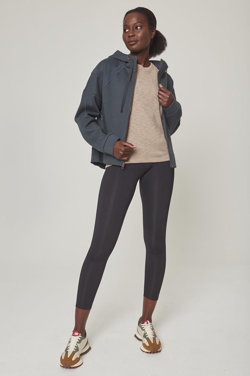 Ease Organic Cotton Zip-Up Hoodie - Dark Jade
