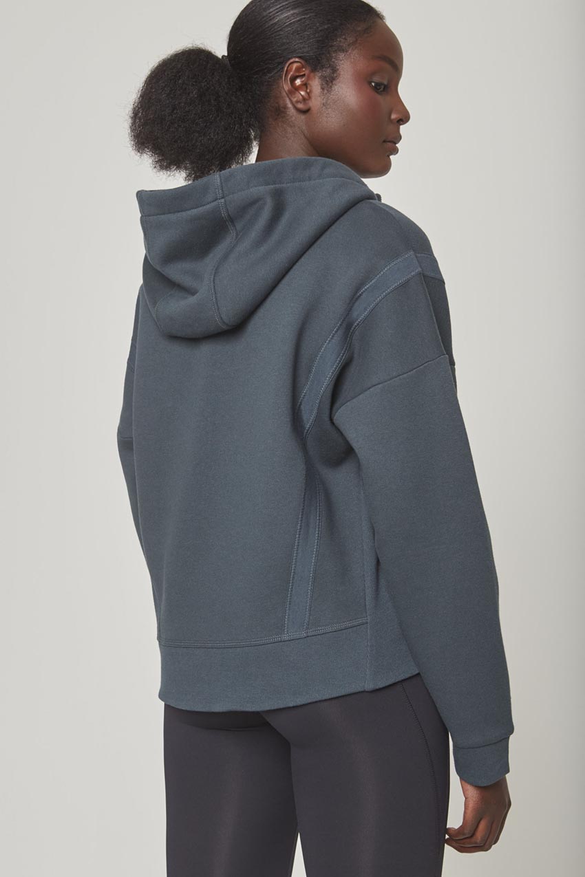 Ease Organic Cotton Zip-Up Hoodie - Dark Jade