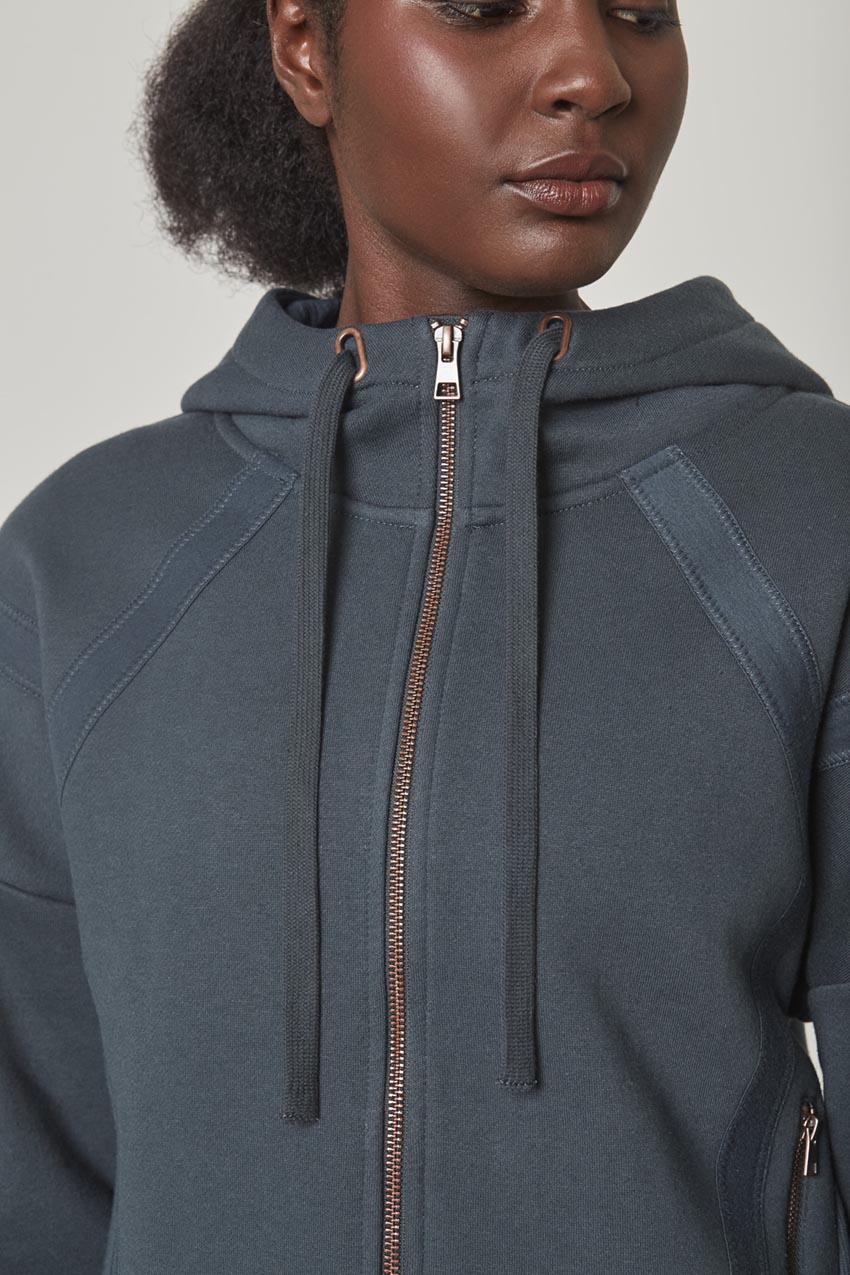 Ease Organic Cotton Zip-Up Hoodie - Dark Jade