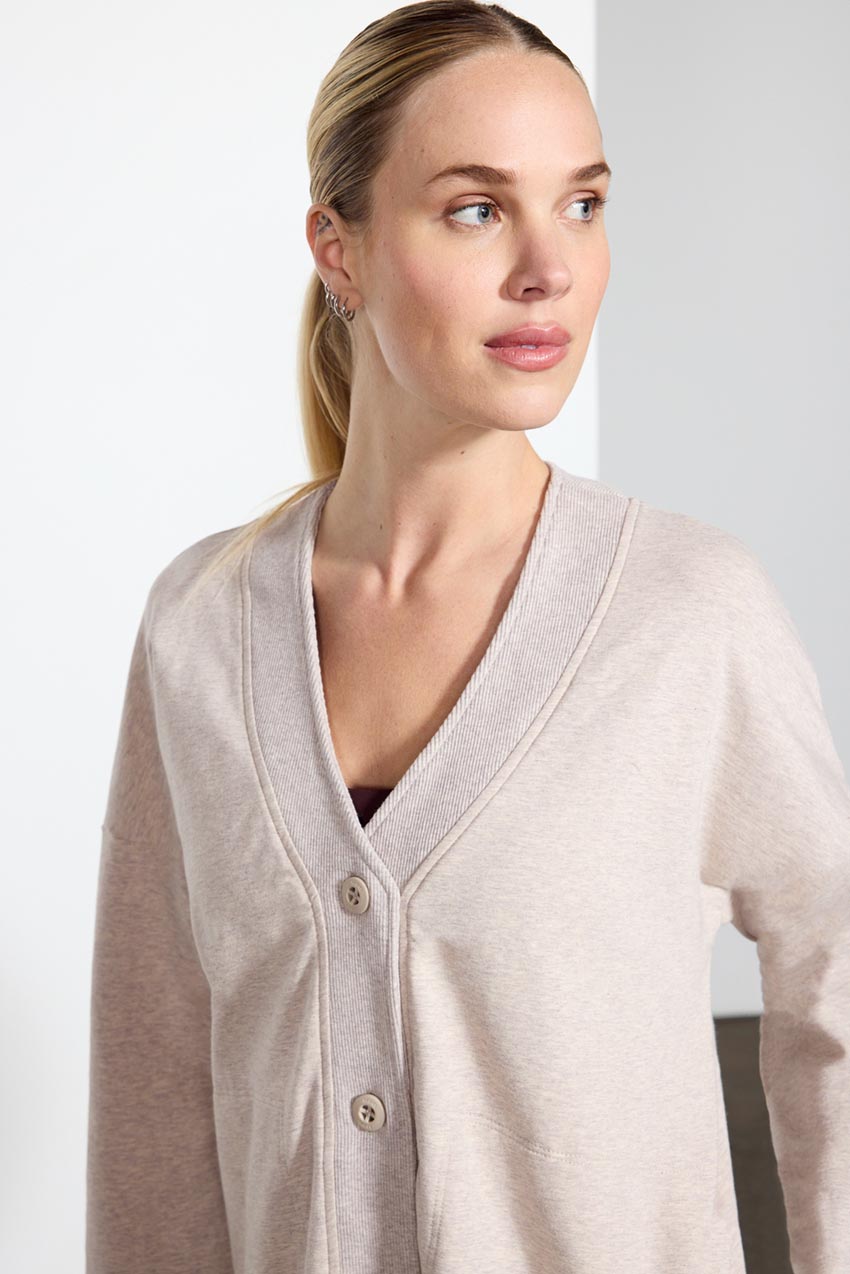 Unwind Button Front Relaxed Cardigan