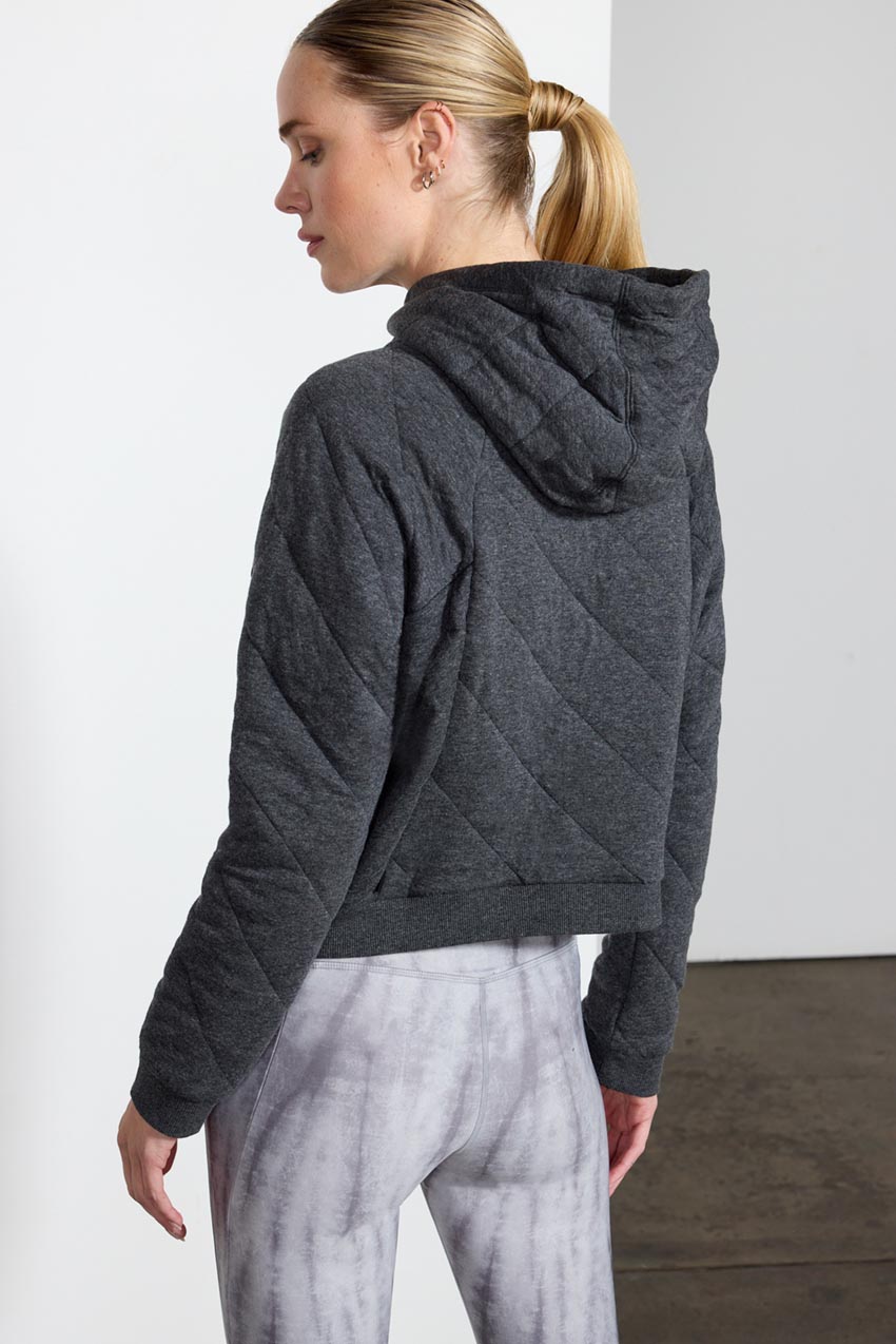 Aspire Cropped Relaxed Quilted Hoodie