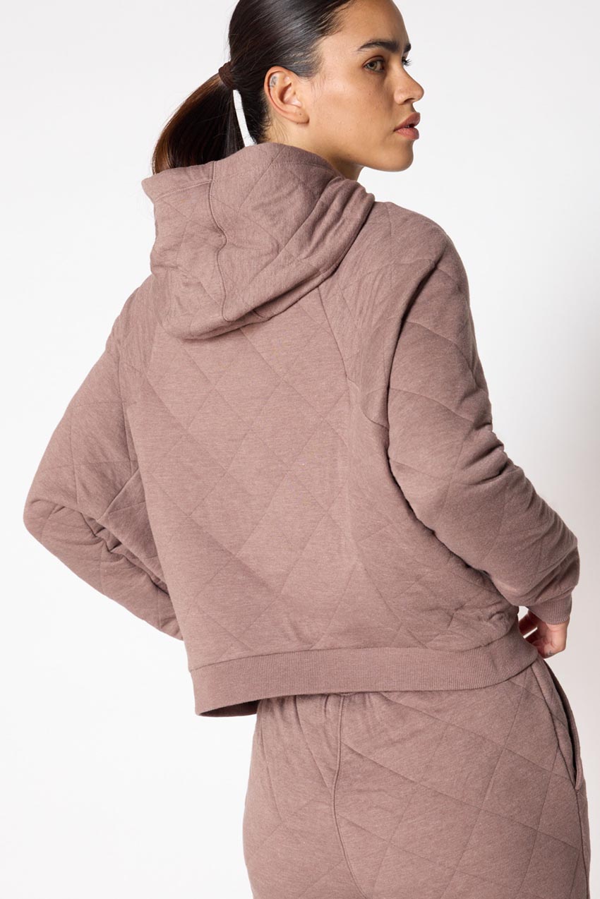 Aspire Cropped Relaxed Quilted Hoodie