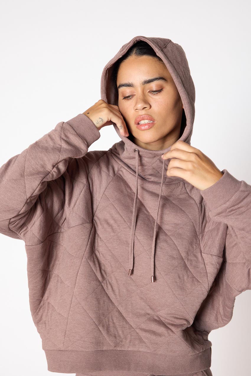 Aspire Cropped Relaxed Quilted Hoodie