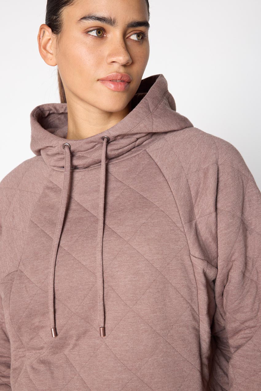 Aspire Cropped Relaxed Quilted Hoodie
