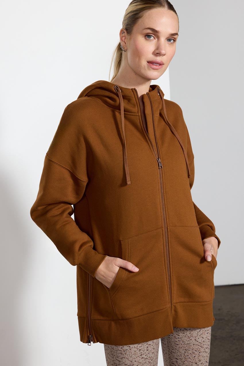 Ease Organic Cotton Oversized Zip-Up Hoodie
