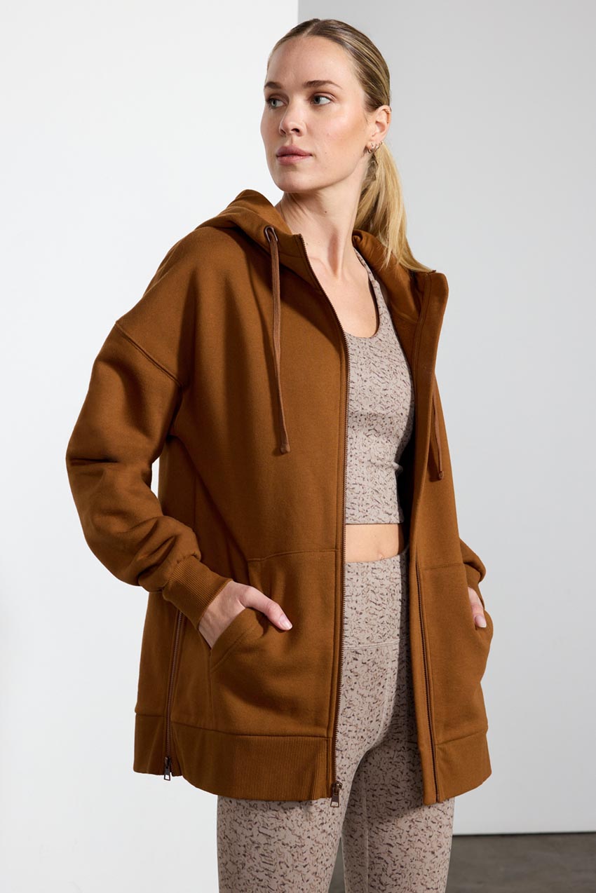 Ease Organic Cotton Oversized Zip-Up Hoodie