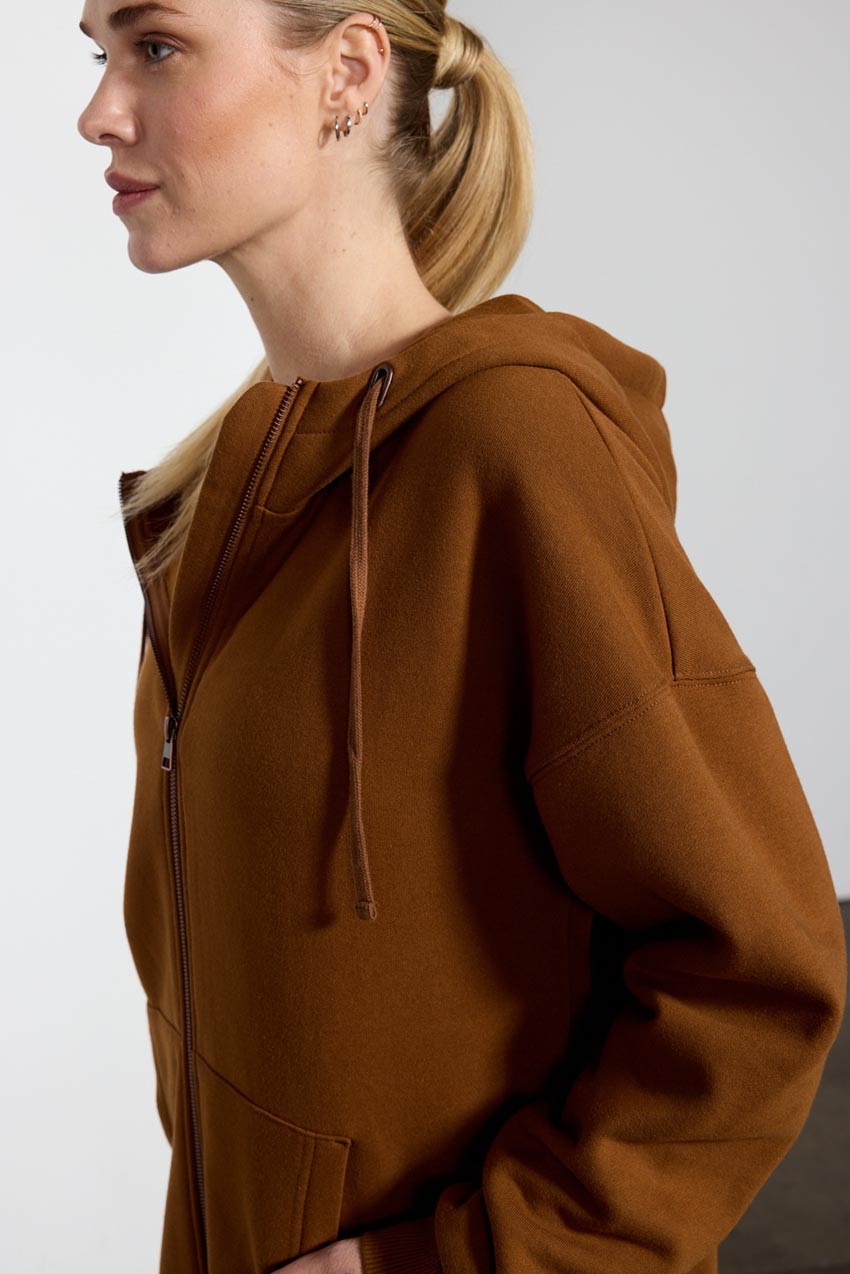 Ease Organic Cotton Oversized Zip-Up Hoodie