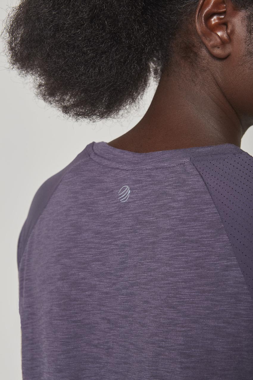 Fusion Crew Neck Short Sleeve Mixed Media Shirt