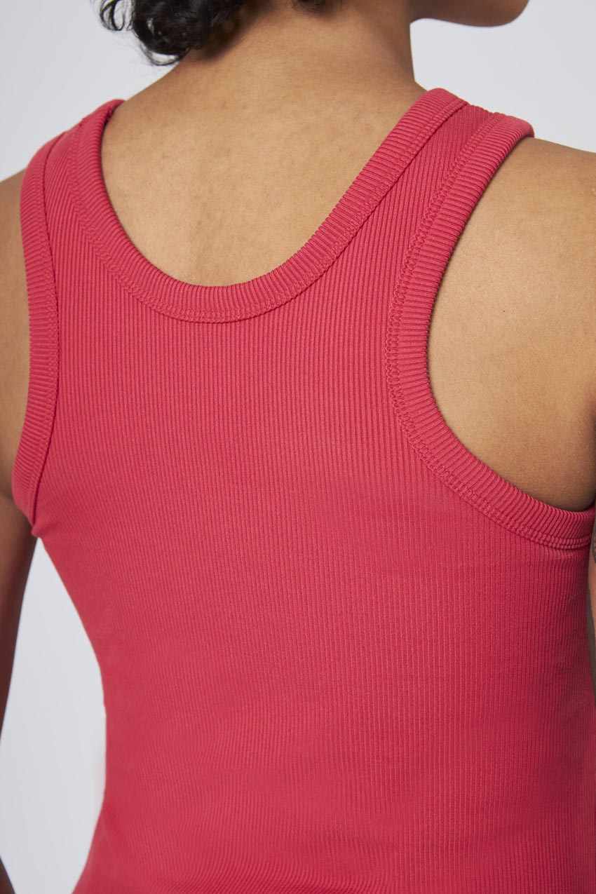 Poise High Neck Ribbed Tank Top - Cardinal