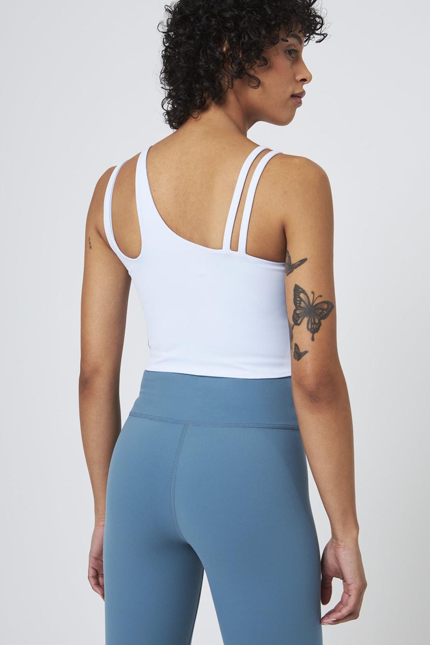 Vital Asymmetric Longline Sports Bra - Chambray