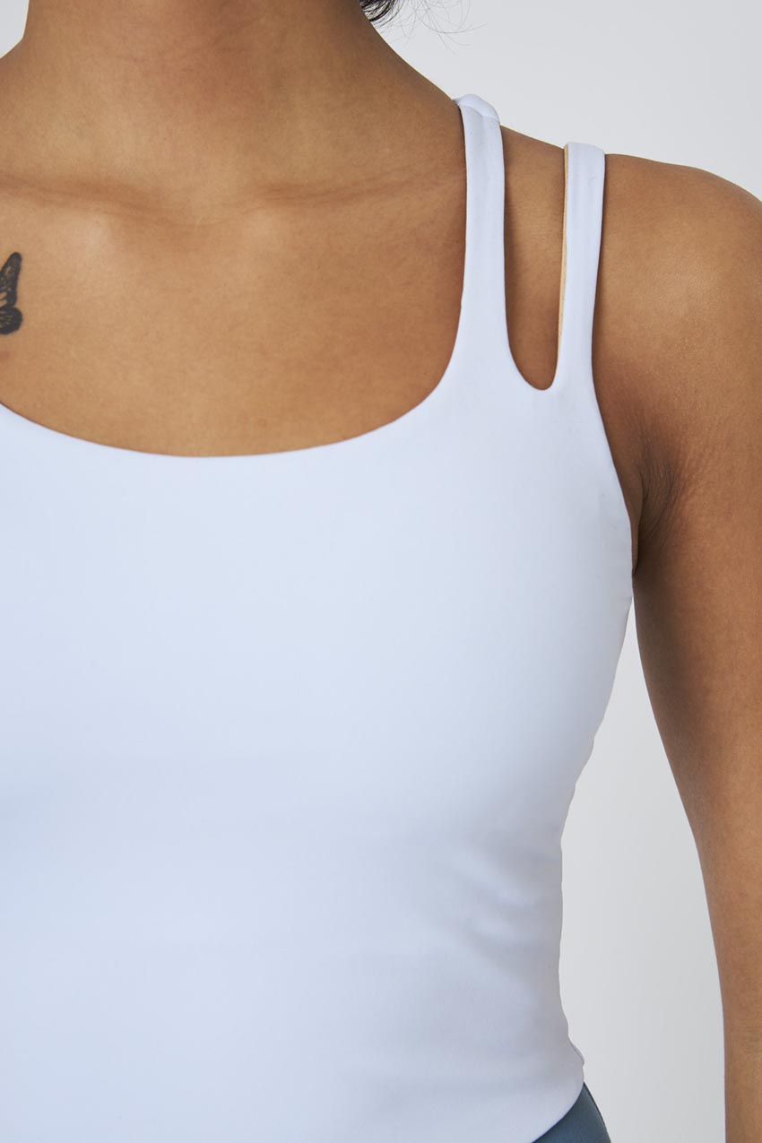 Vital Asymmetric Longline Sports Bra - Chambray