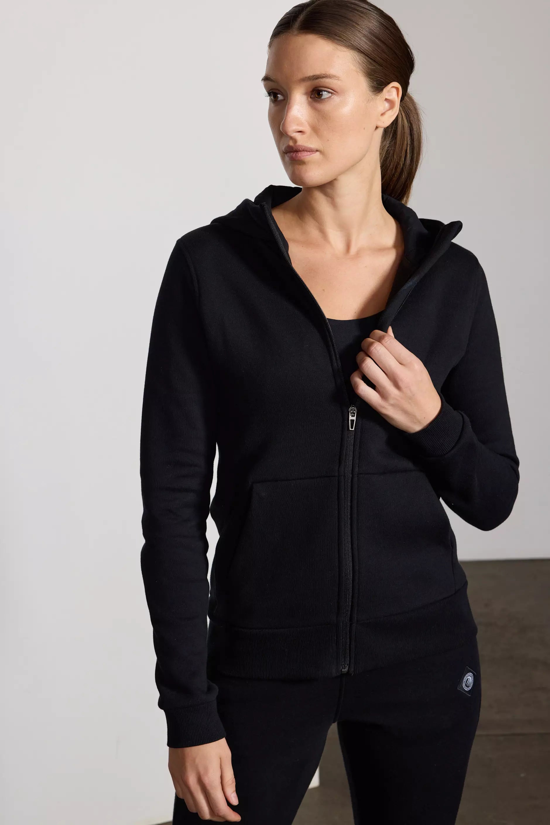 Comfort Fleece Zip Up Hoodie Black