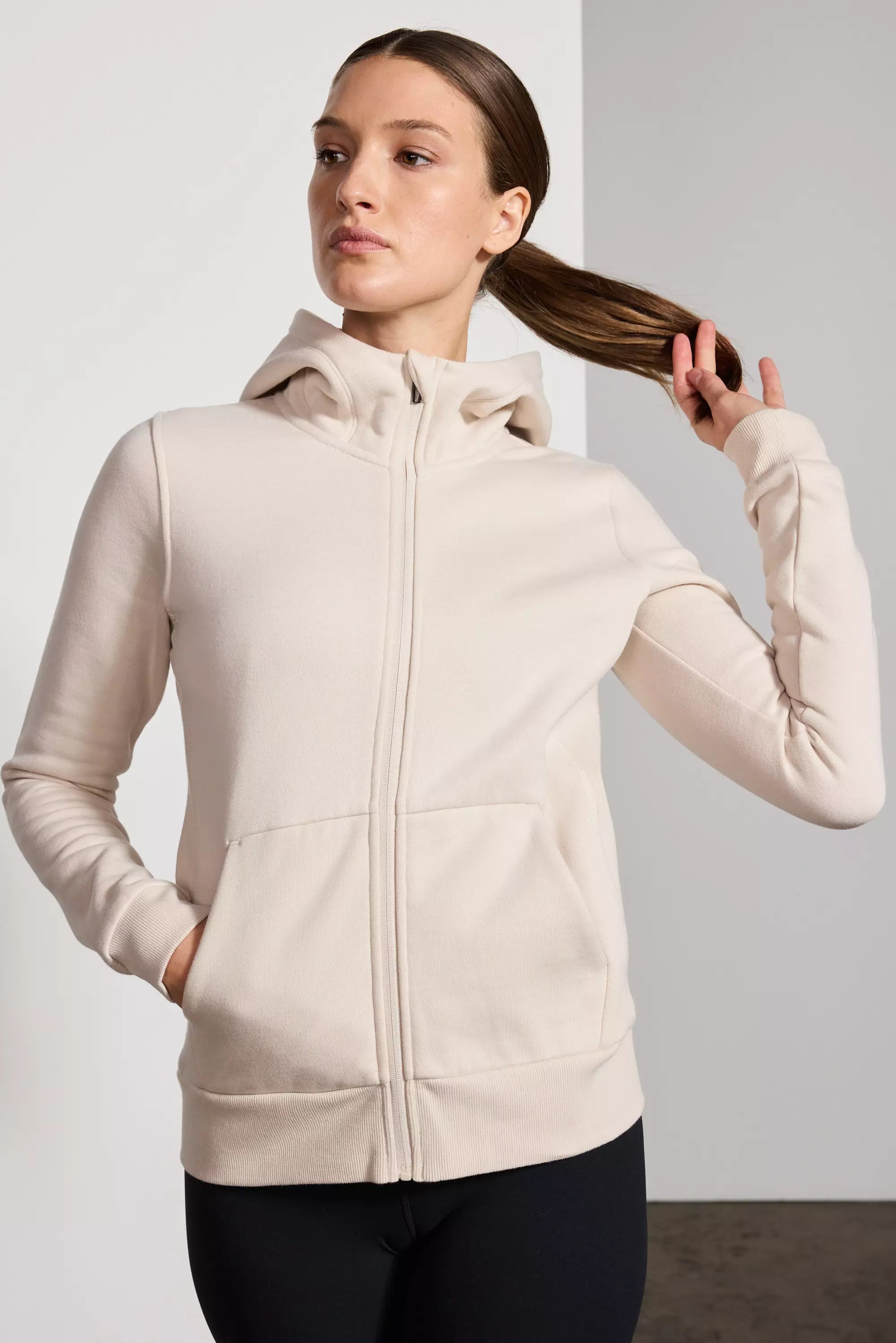 Luxefleece Zip-Up Hoodie - Stone