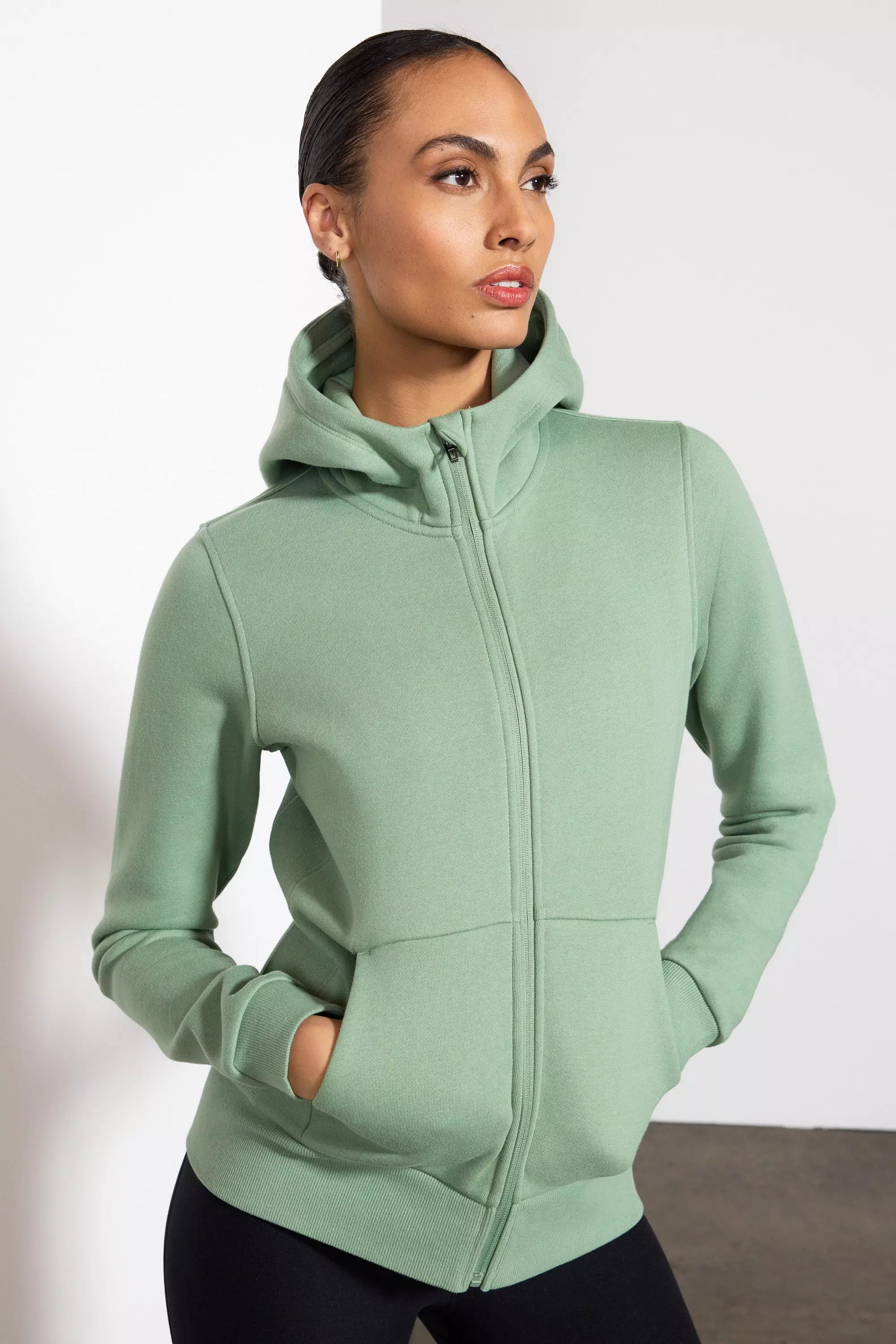 Luxefleece Zip-Up Hoodie - Hedge Green