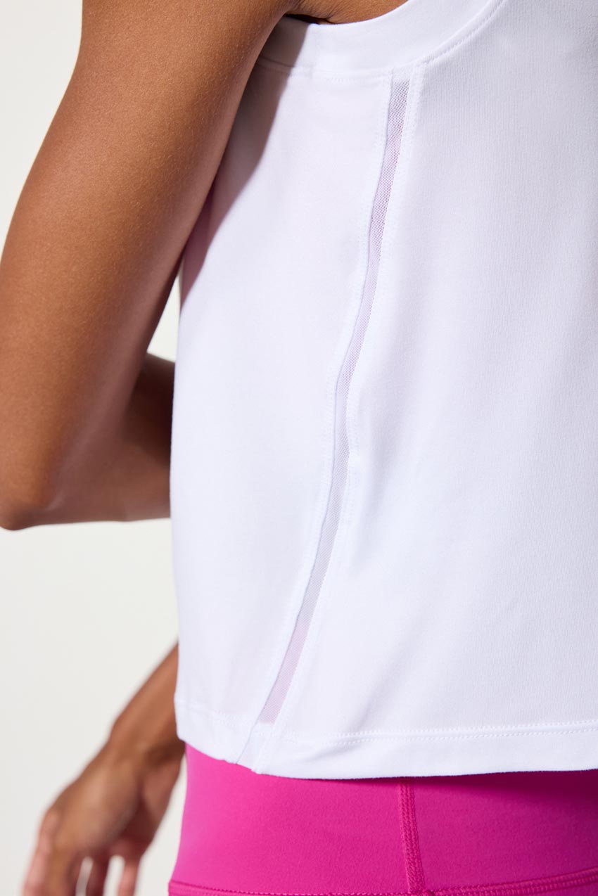 Pace Crop Tank Top - White