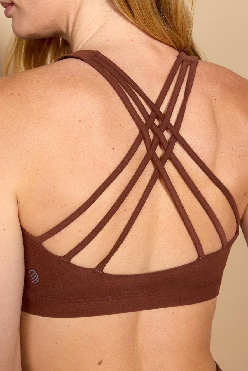 Explore Multi-Strap Light Support Sports Bra Peached