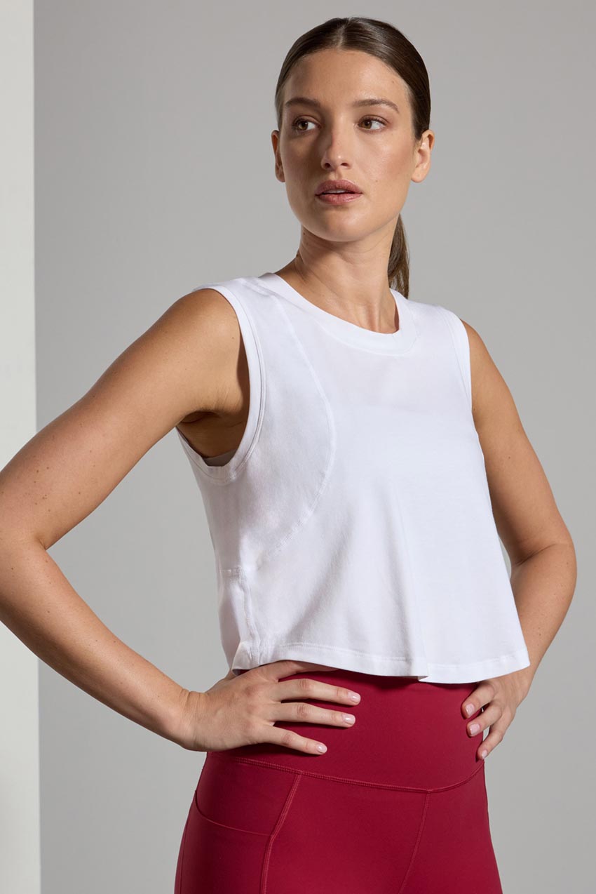 Pima Cotton Shaped Hem Tank Top