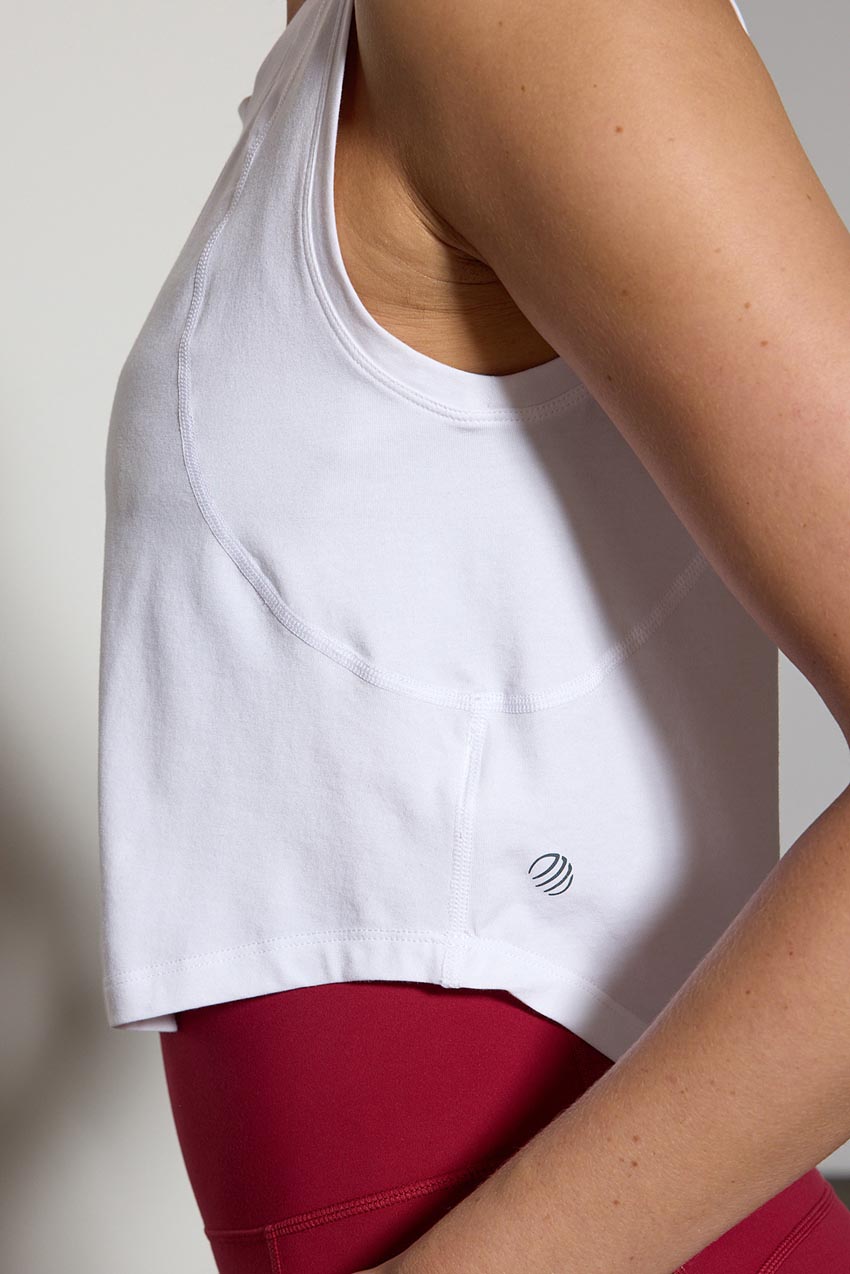 Pima Cotton Shaped Hem Tank Top