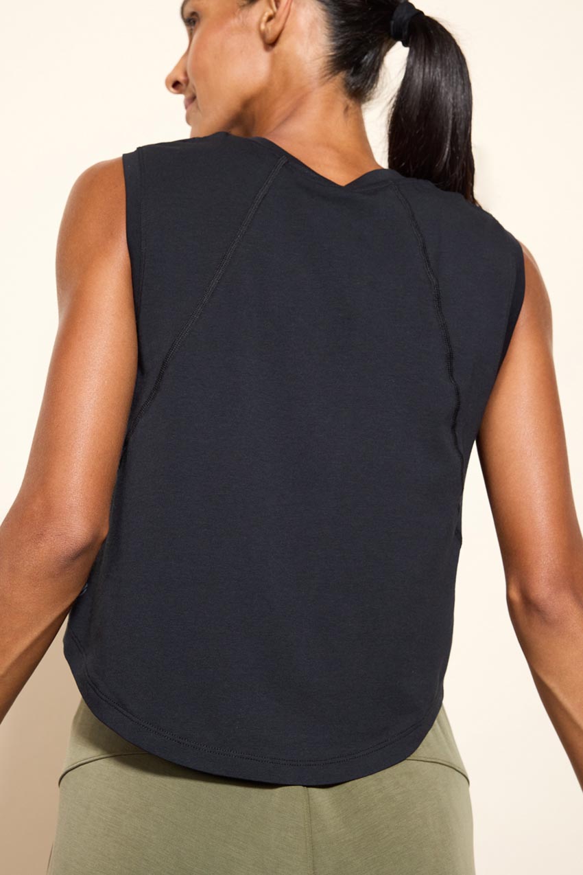 Pima Cotton Shaped Hem Tank Top