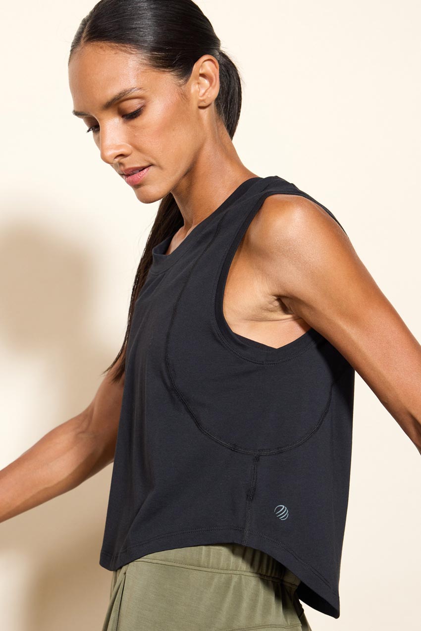 Pima Cotton Shaped Hem Tank Top