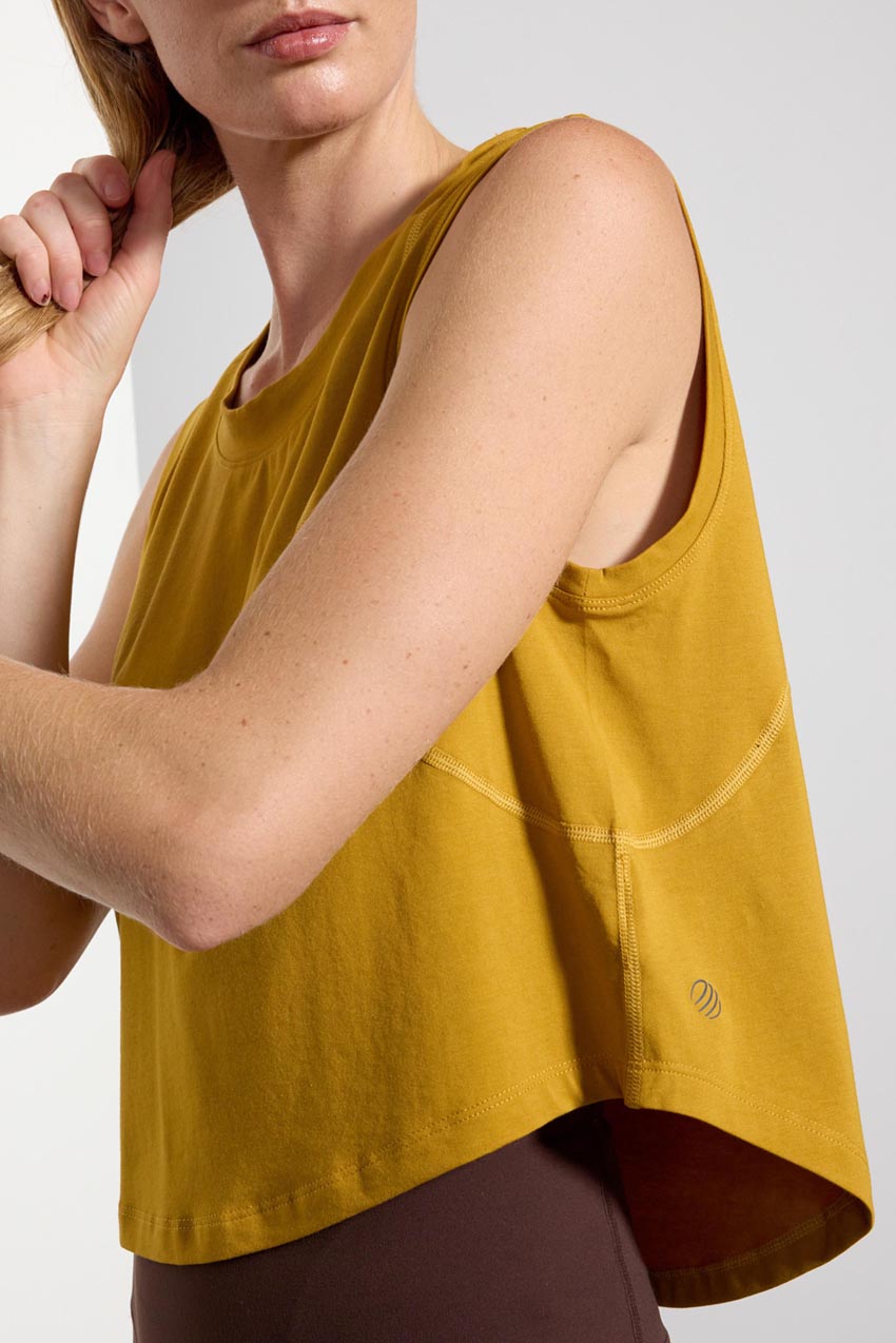 Pima Cotton Shaped Hem Tank Top