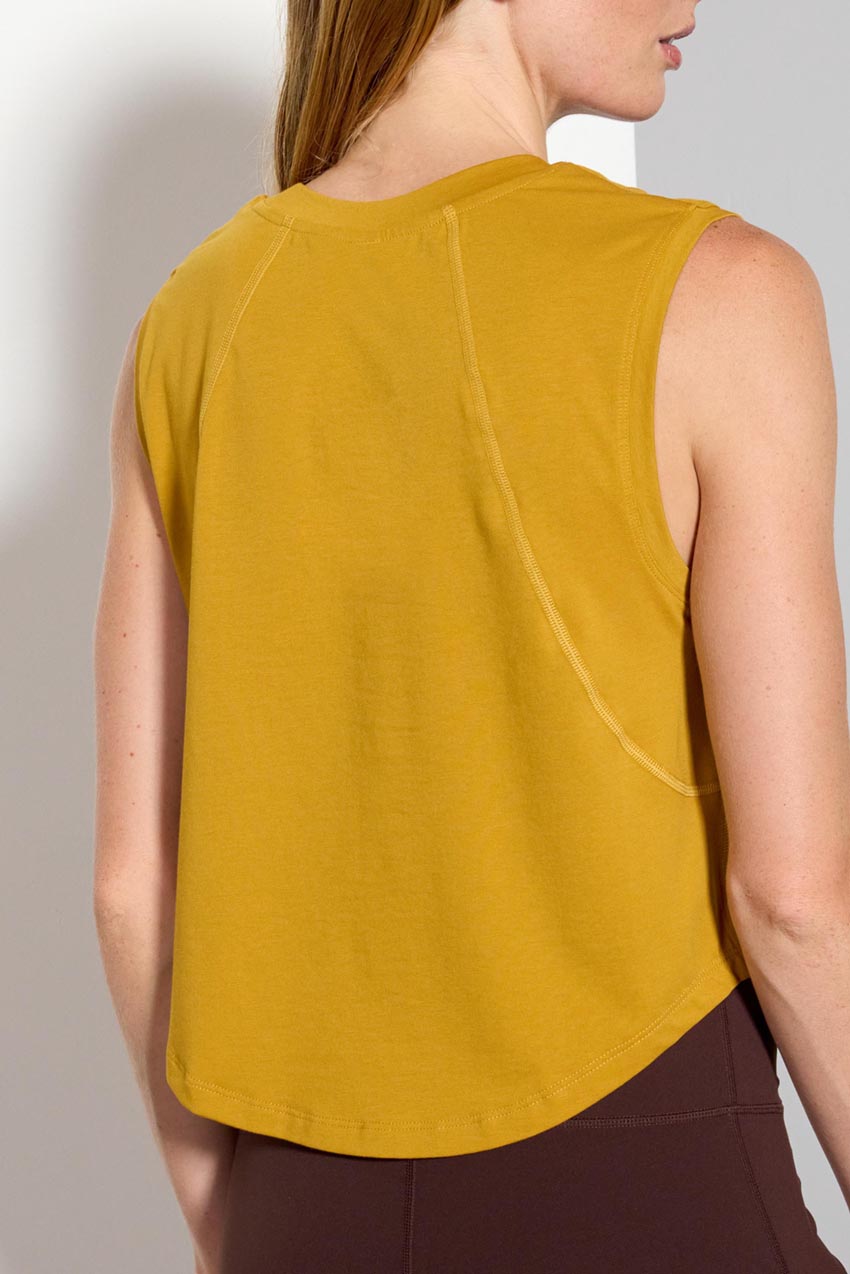Pima Cotton Shaped Hem Tank Top