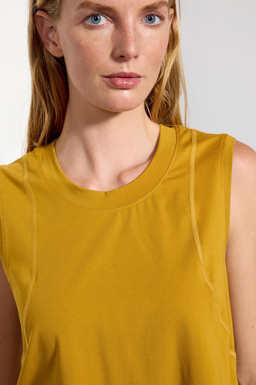 Pima Cotton Shaped Hem Tank Top