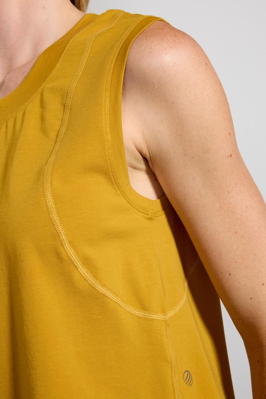 Pima Cotton Shaped Hem Tank Top