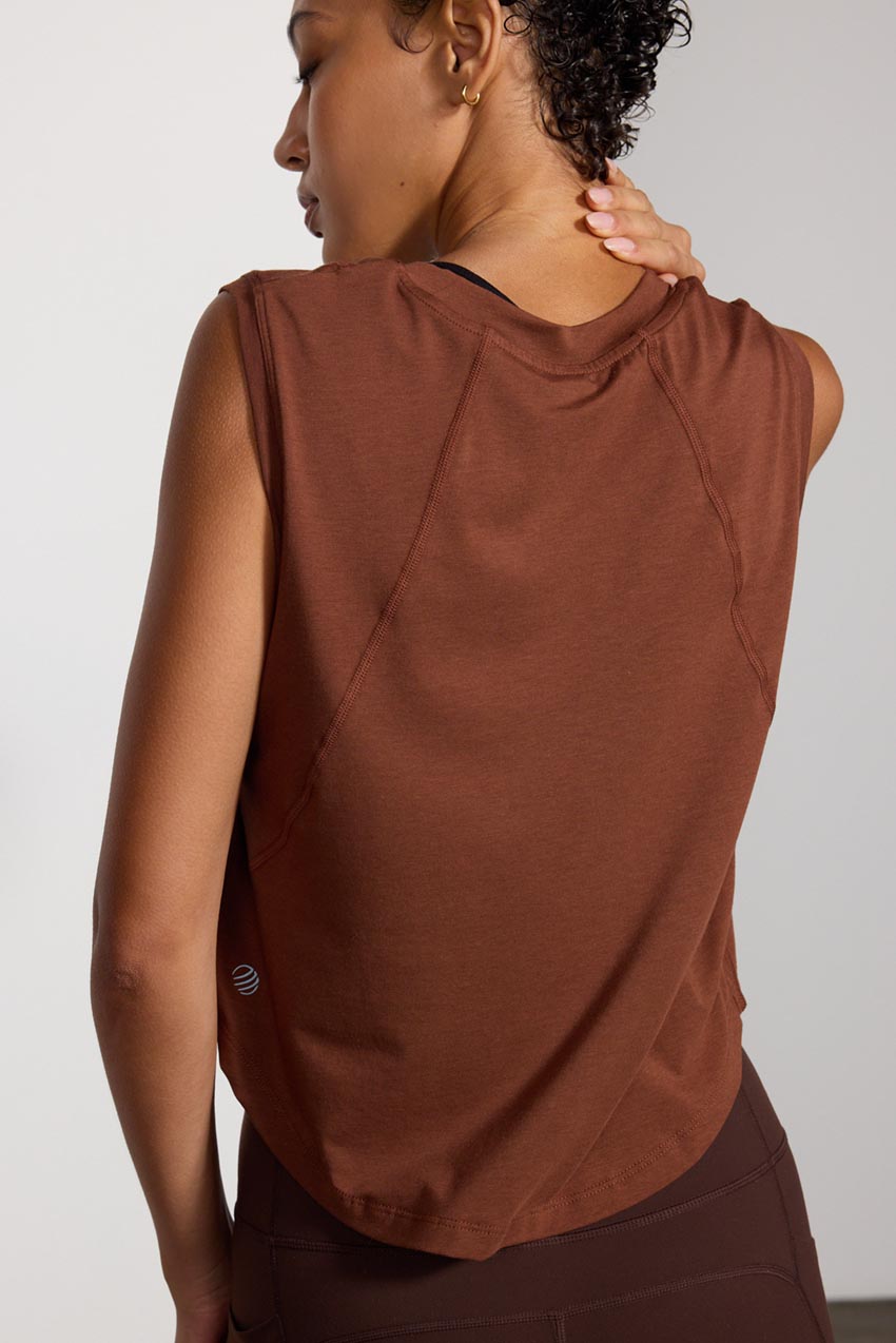 Pima Cotton Shaped Hem Tank Top