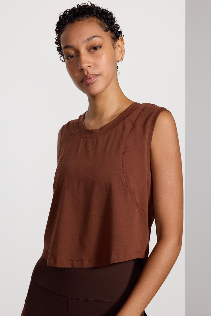 Pima Cotton Shaped Hem Tank Top