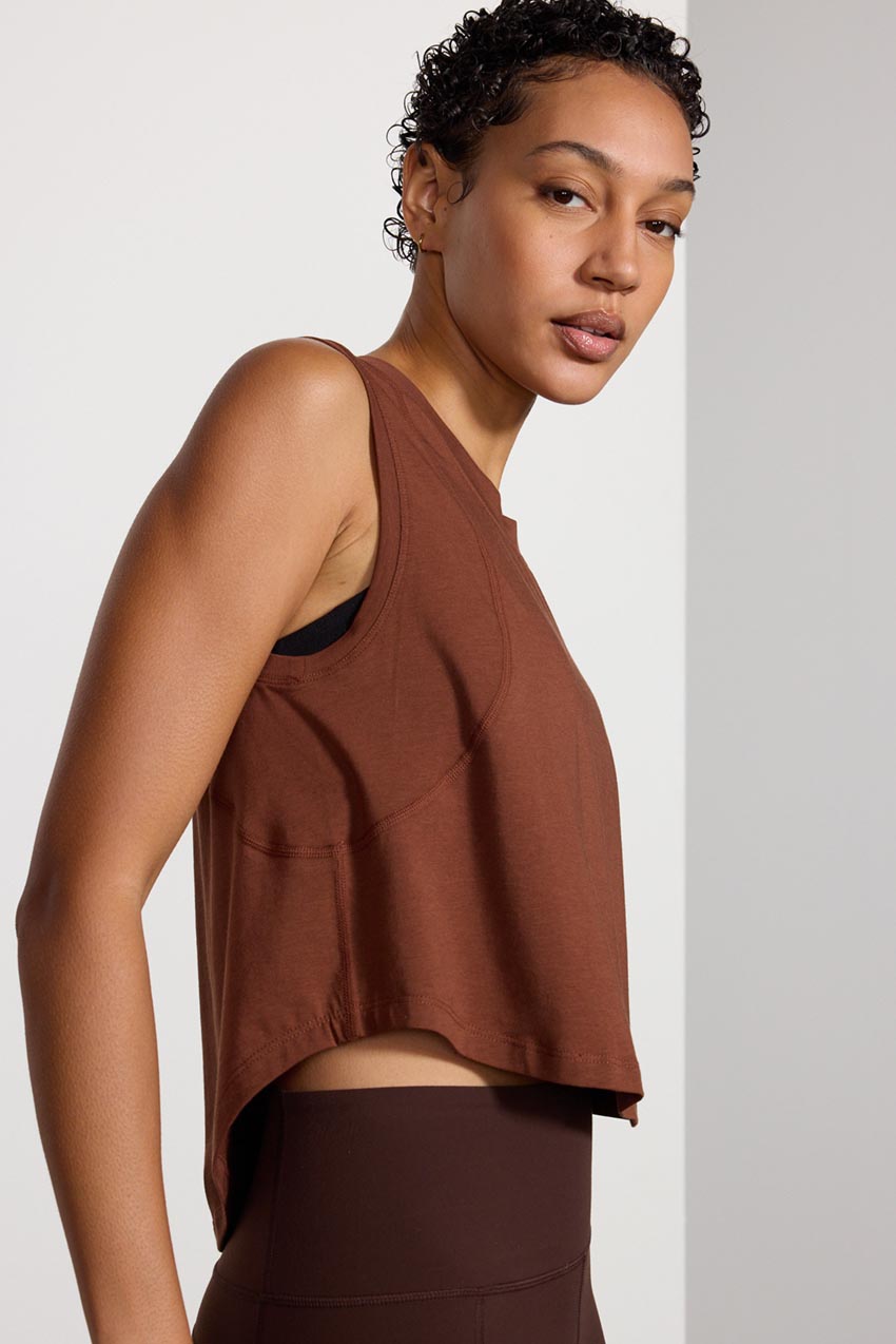 Pima Cotton Shaped Hem Tank Top