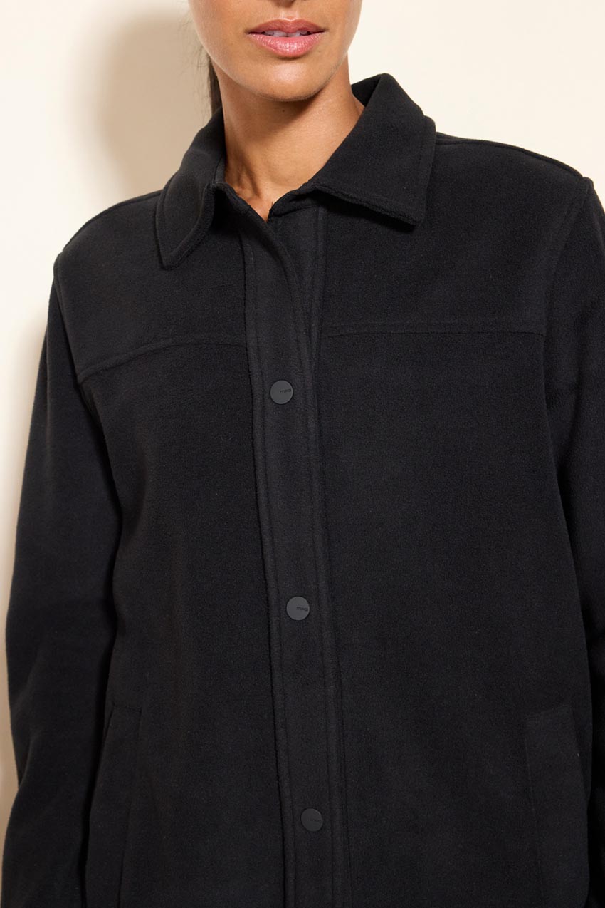 Elevate Recycled Polyester Longline Shirt Jacket with Welt Pockets