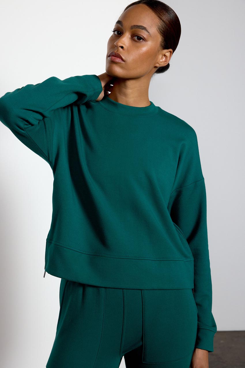 Serenity TENCEL™ Modal Cropped Crew Neck with Zip Slits