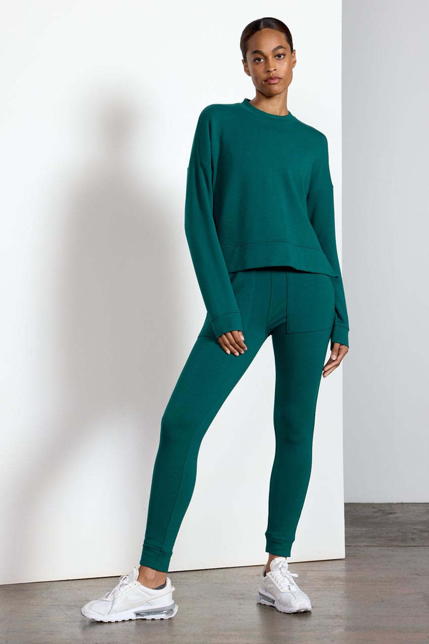 Serenity TENCEL™ Modal Cropped Crew Neck - Botanical Garden